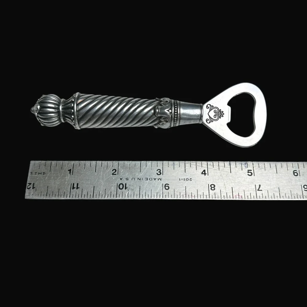 Brighton Silver Plated Scroll Heart Spiral Twist Handle Bottle Opener Barware‎